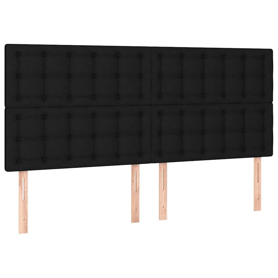 Cadre de lit sans matelas noir tissu - 9