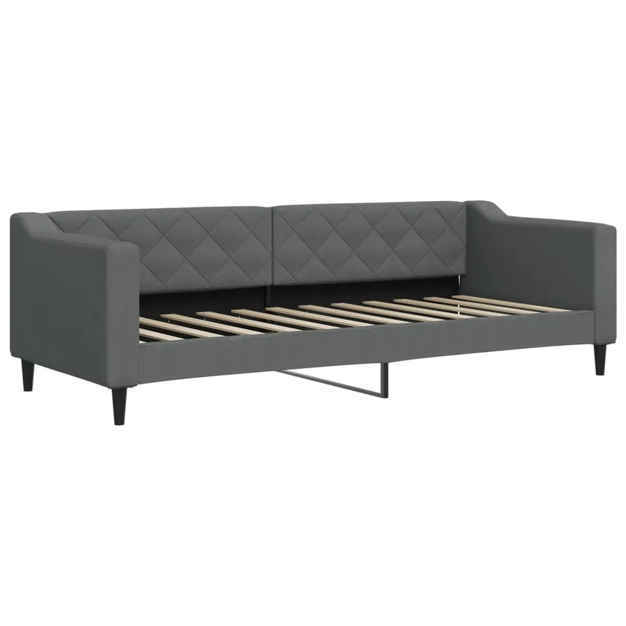 Lit de jour avec gigogne sans matelas gris foncé 80x200 cm - 4