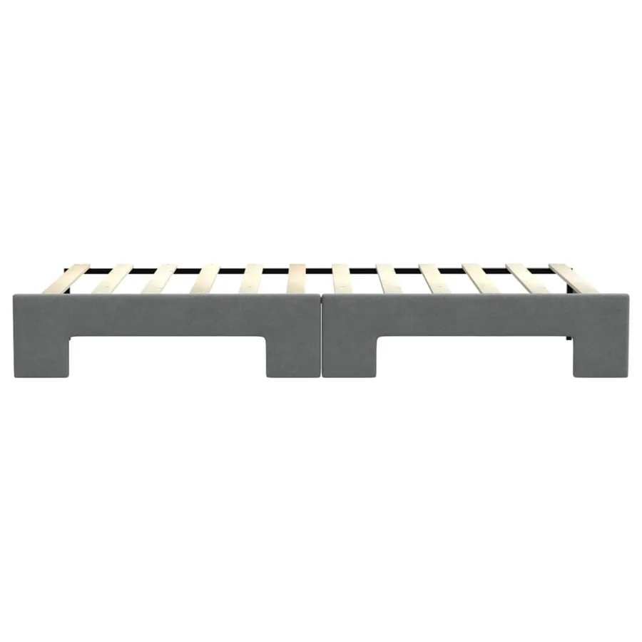 Lit de jour avec gigogne sans matelas gris foncé 80x200 cm - 7