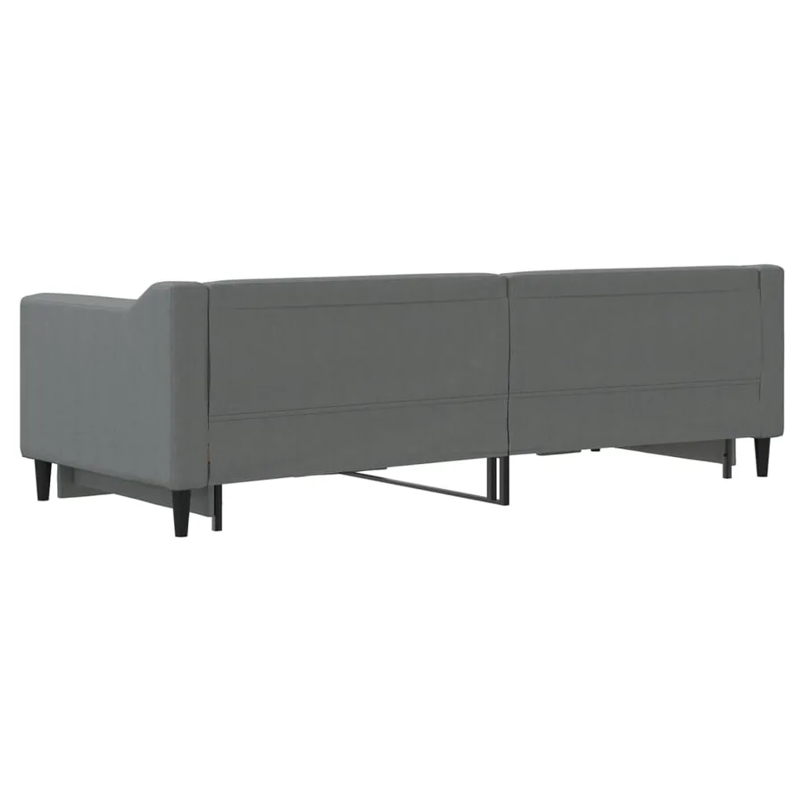 Lit de jour avec gigogne sans matelas gris foncé 80x200 cm - 9