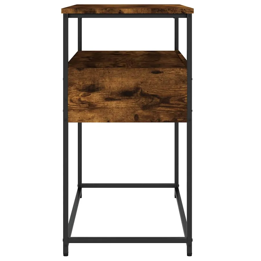 Table console chêne fumé 75x40x75 cm bois d'ingénierie - 7