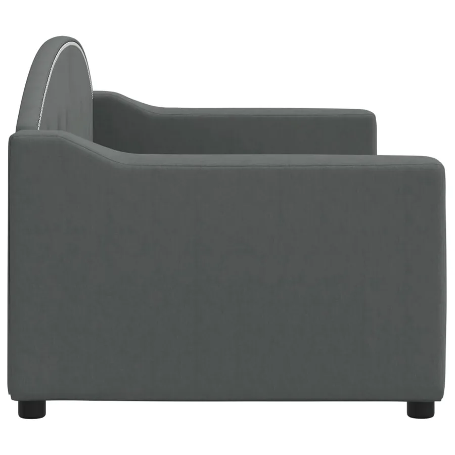Lit de repos sans matelas gris foncé 80x200 cm tissu - 4