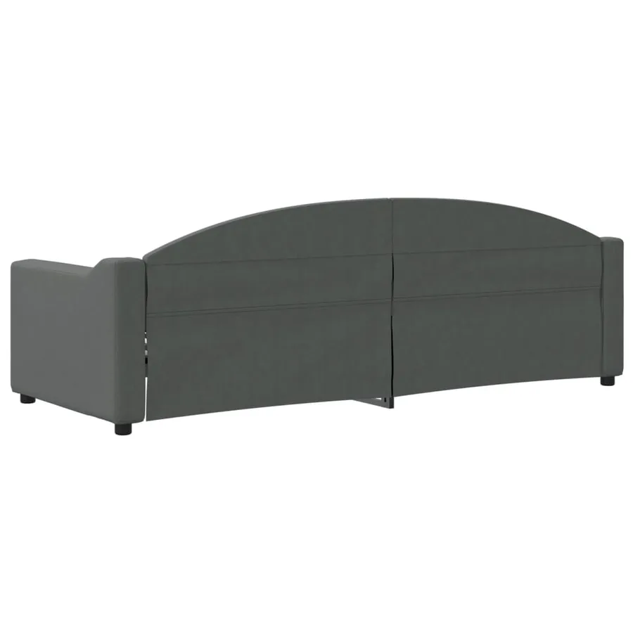 Lit de repos sans matelas gris foncé 80x200 cm tissu - 5