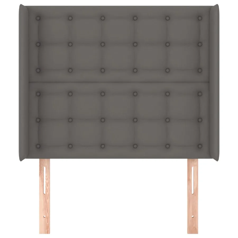 Tête de lit avec oreilles Gris 93x16x118/128 cm Similicuir - 3