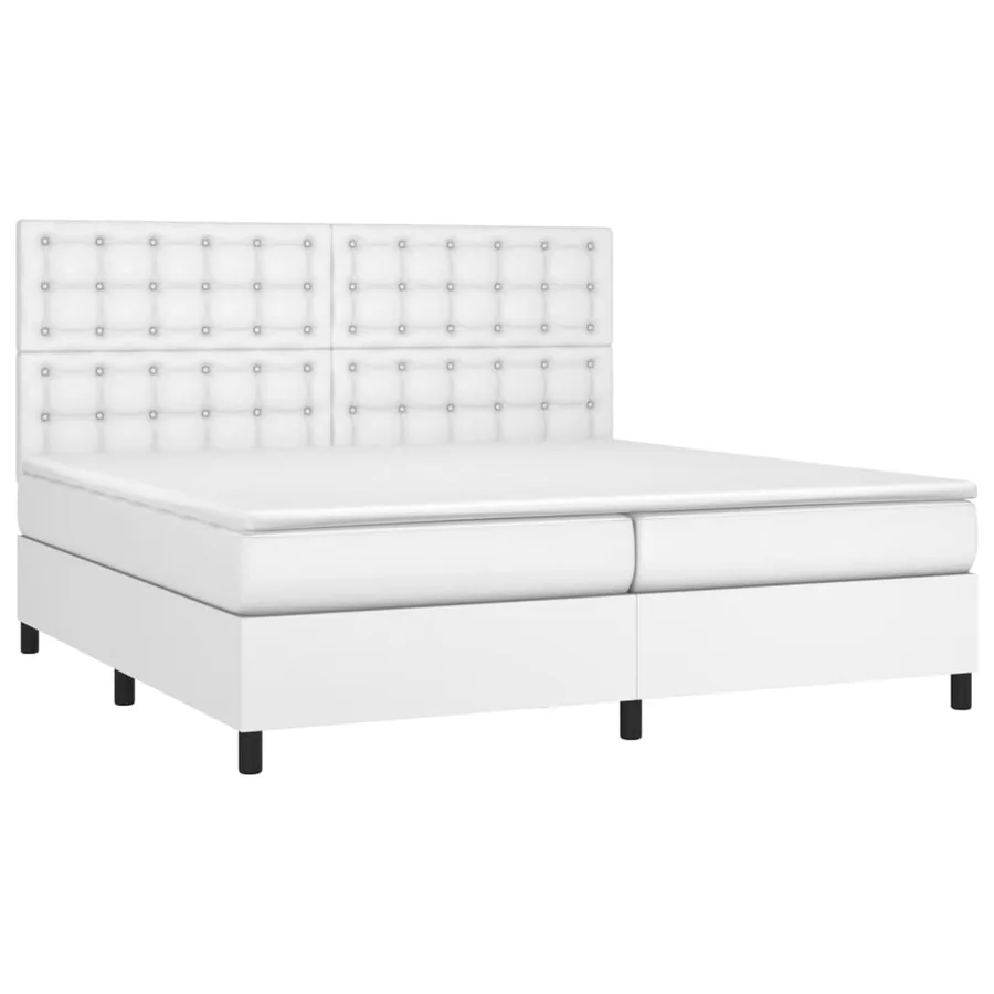 Sommier à lattes de lit avec matelas et LED Blanc 200x200 cm - 3