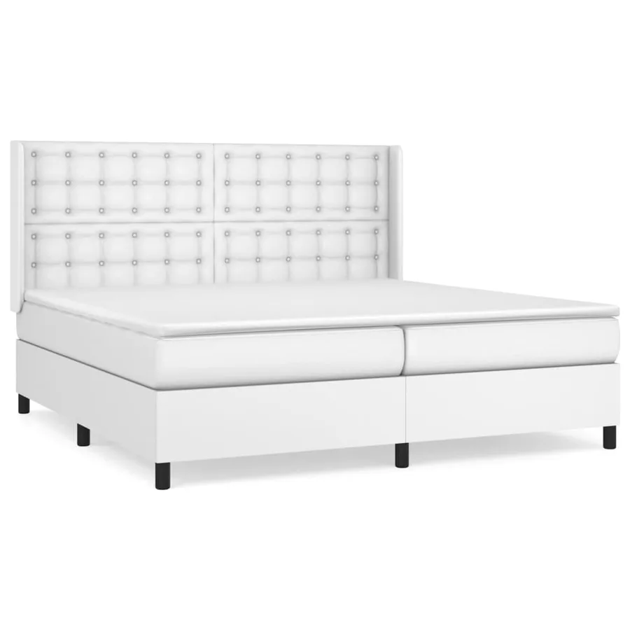 Sommier à lattes de lit avec matelas Blanc 200x200cm Similicuir - 2