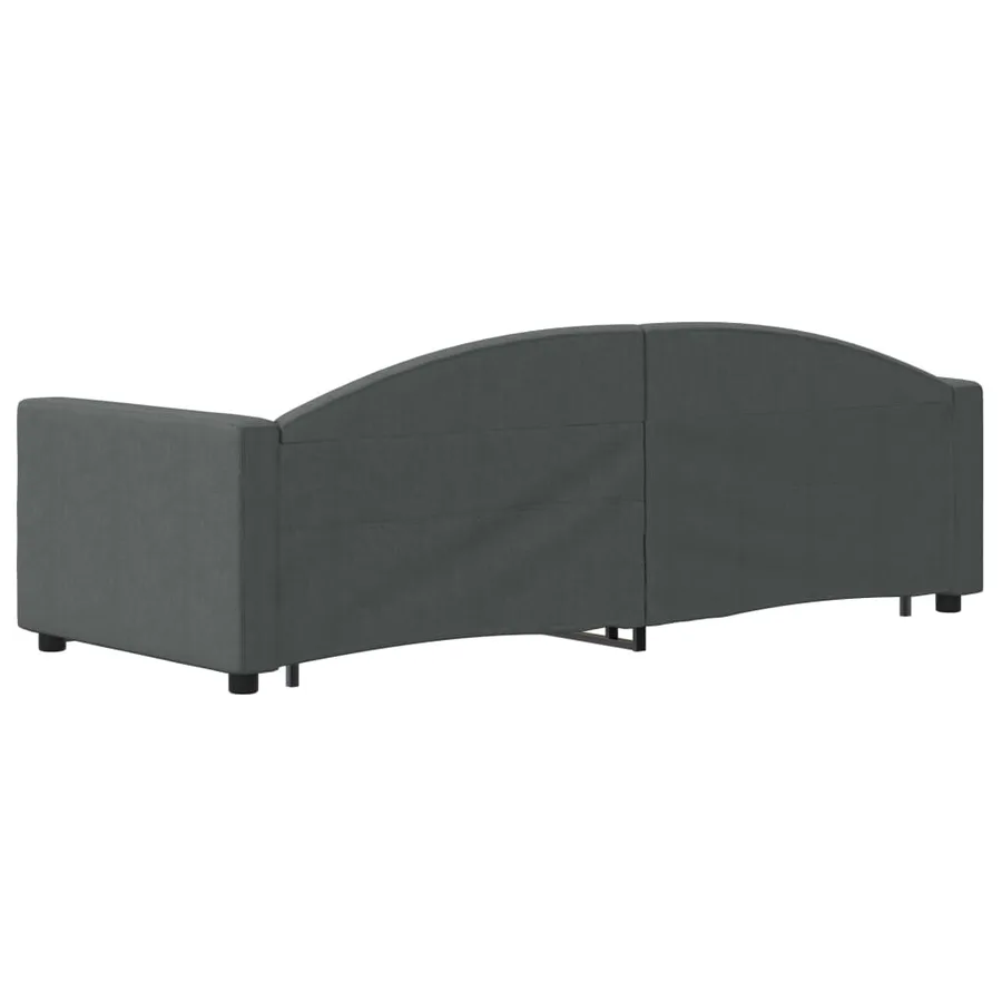 Lit de jour avec gigogne sans matelas gris foncé 80x200 cm - 5