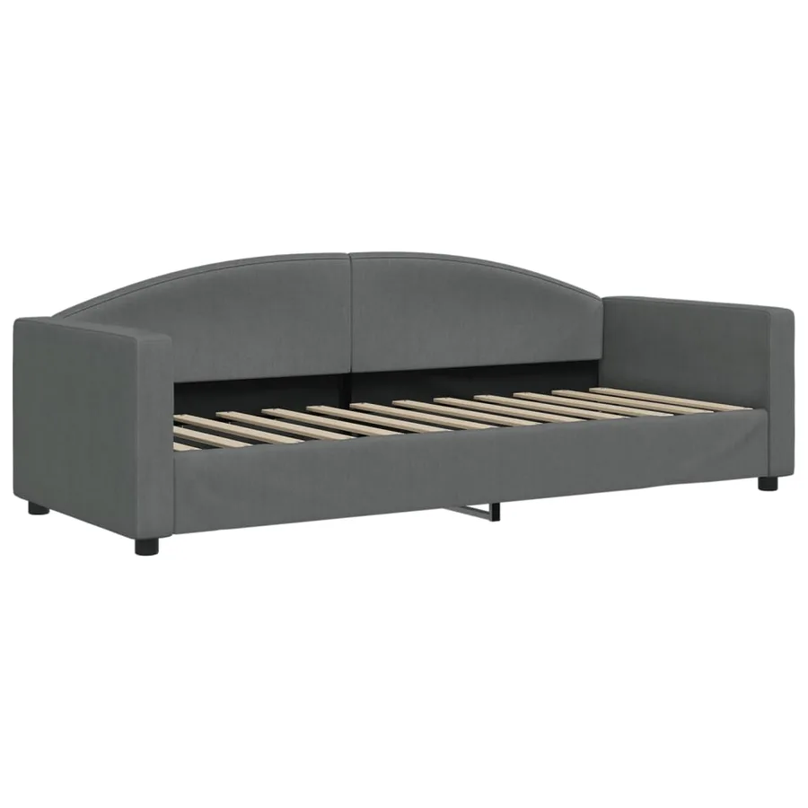 Lit de jour avec gigogne sans matelas gris foncé 80x200 cm - 6