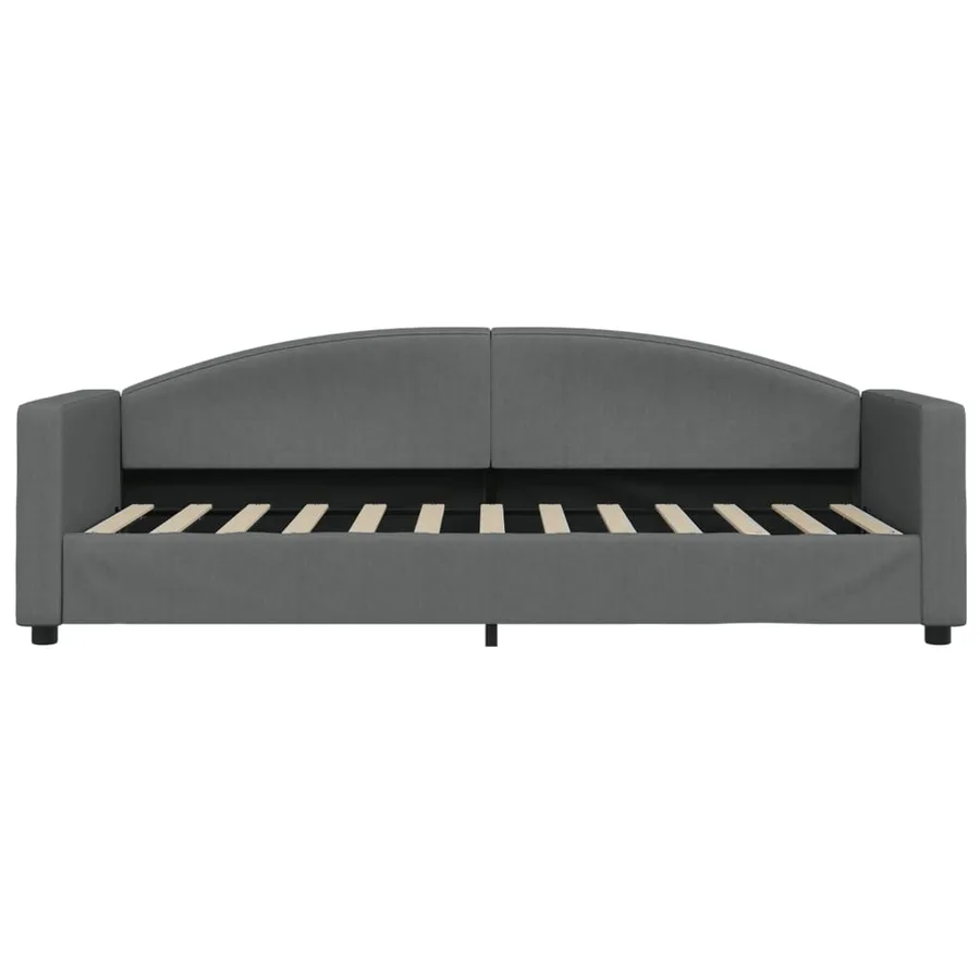 Lit de jour avec gigogne sans matelas gris foncé 80x200 cm - 7