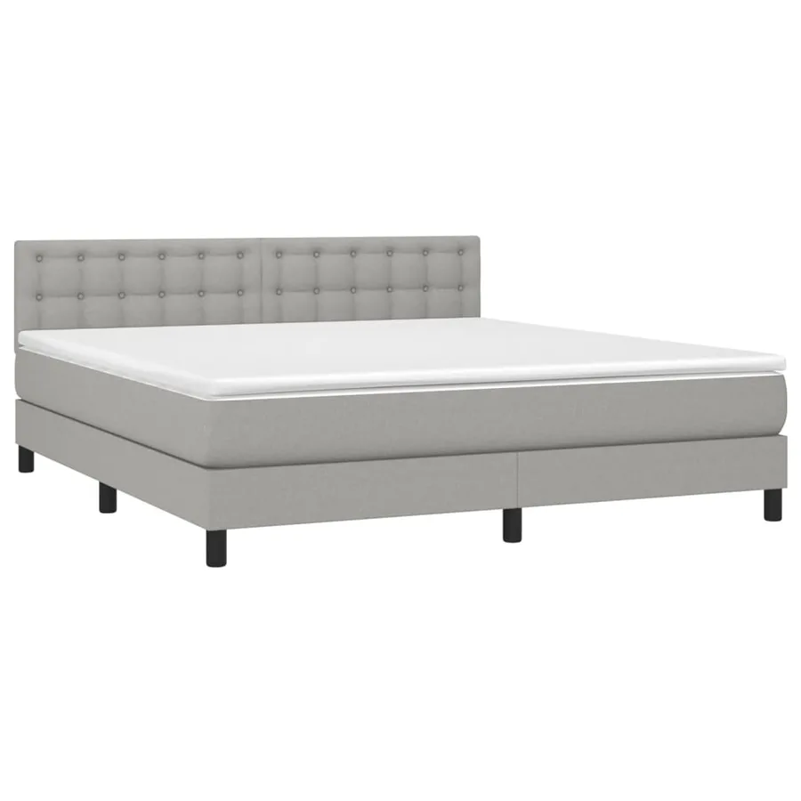 Sommier à lattes de lit avec matelas Gris clair 180x200cm Tissu - 3