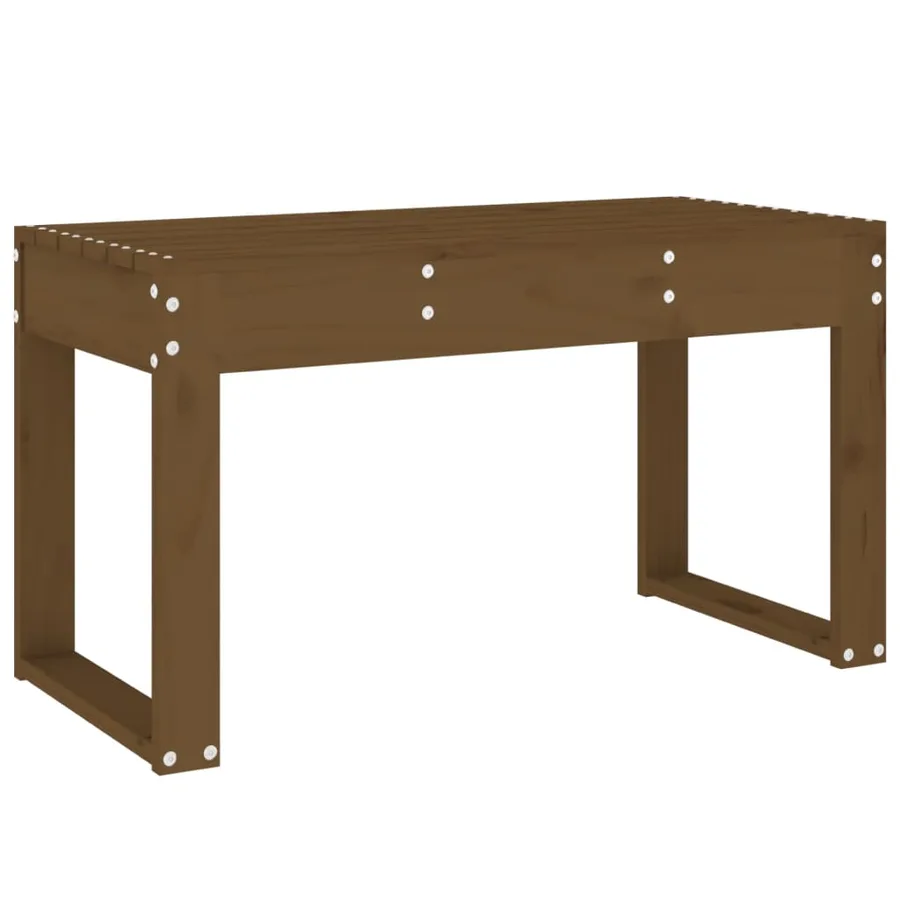 Banc de jardin marron miel 80x38x45 cm bois de pin massif - 5
