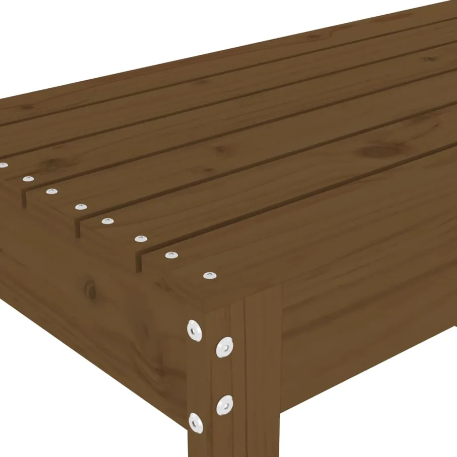 Banc de jardin marron miel 80x38x45 cm bois de pin massif - 6