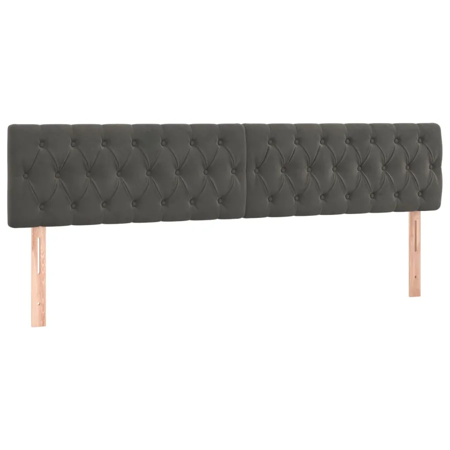 Sommier à lattes de lit et matelas Gris foncé 200x200cm Velours - 6