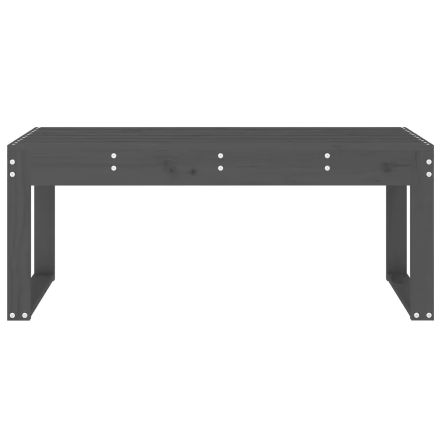 Banc de jardin gris 110x38x45 cm bois massif de pin - 3