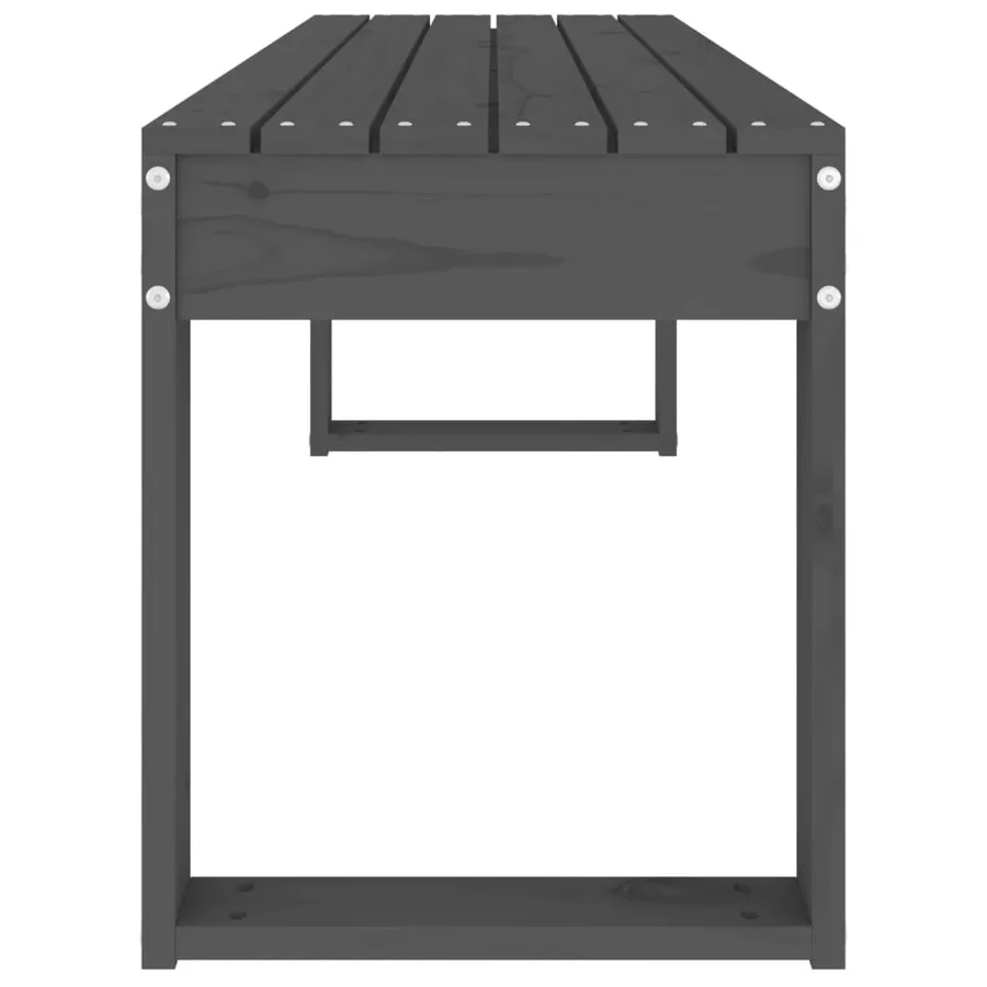 Banc de jardin gris 110x38x45 cm bois massif de pin - 4