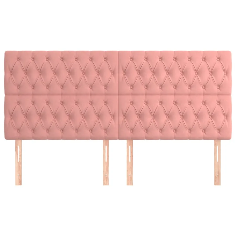 Tête de lit Rose 200x7x118/128 cm Velours - 3