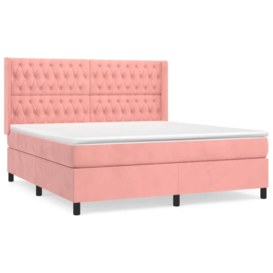 Sommier à lattes de lit avec matelas Rose 180x200 cm Velours - 2