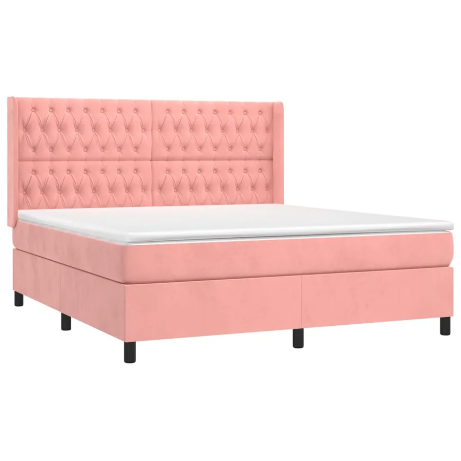 Sommier à lattes de lit avec matelas Rose 180x200 cm Velours - 3