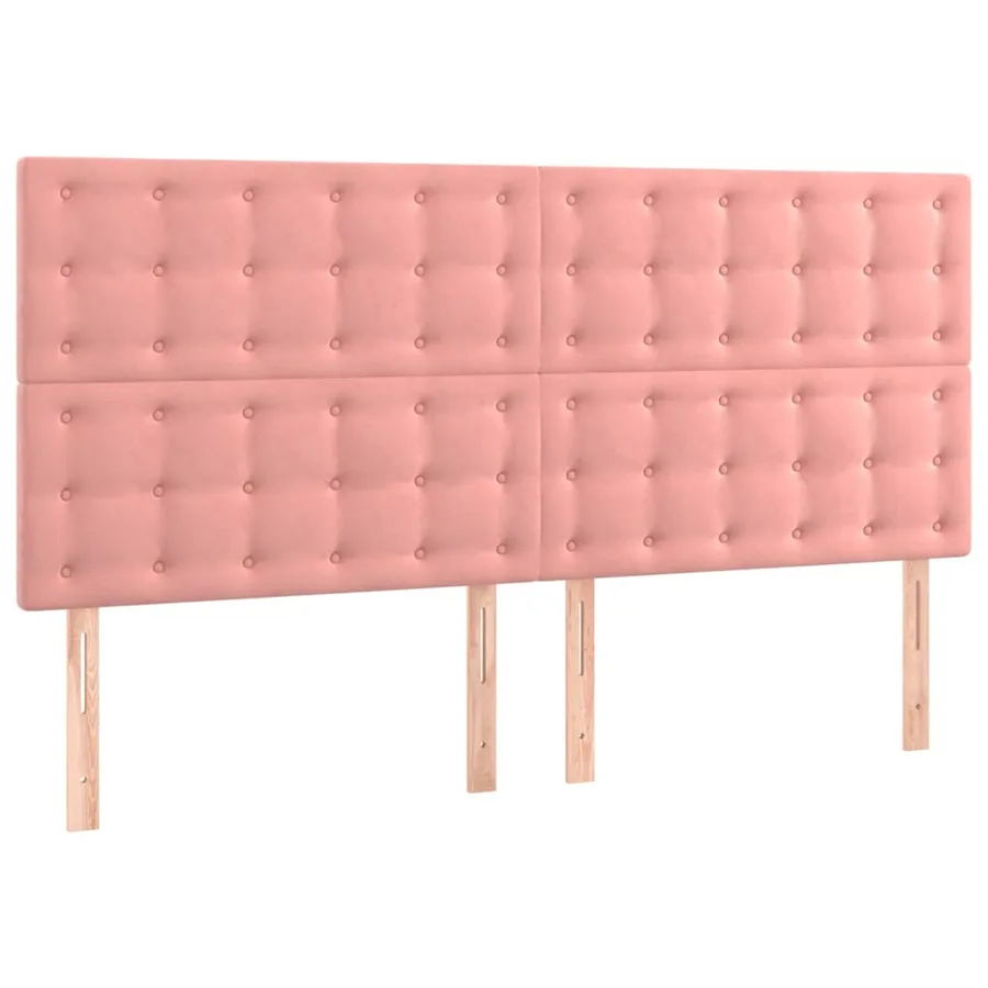 Tête de lit à LED Rose 200x5x118/128 cm Velours - 4