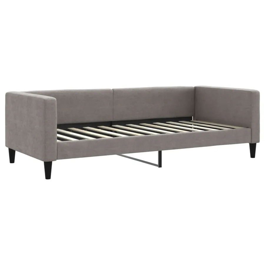 Lit de jour avec matelas taupe 90x200 cm tissu - 3