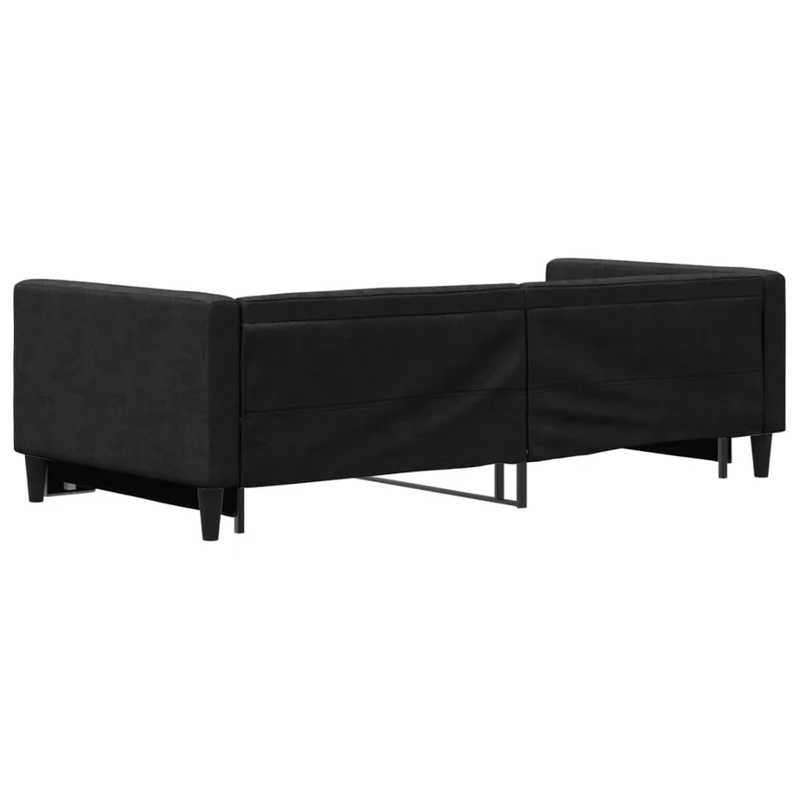 Lit de jour avec gigogne sans matelas noir 90x200 cm - 5