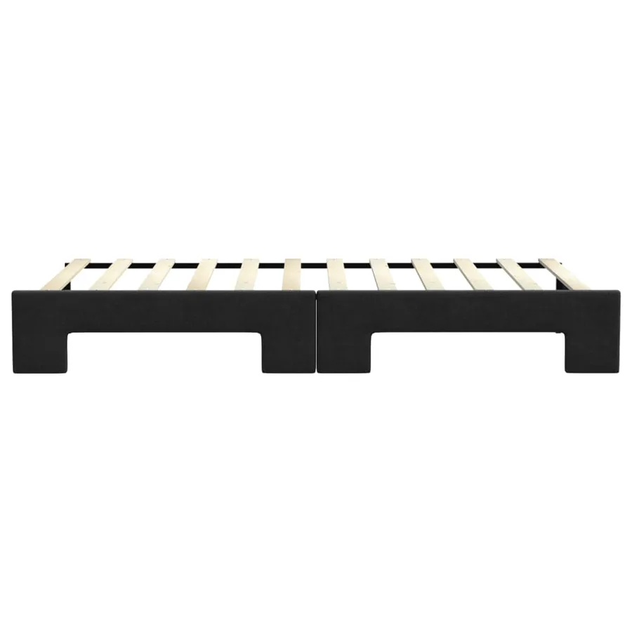 Lit de jour avec gigogne sans matelas noir 90x200 cm - 9
