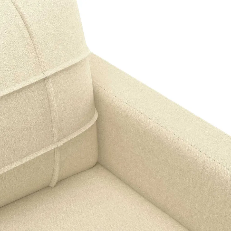 Canapé à 2 places Crème 120 cm Tissu - 6