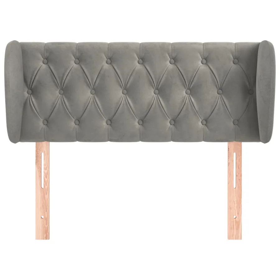 Tête de lit avec oreilles Gris clair 93x23x78/88 cm Velours - 3