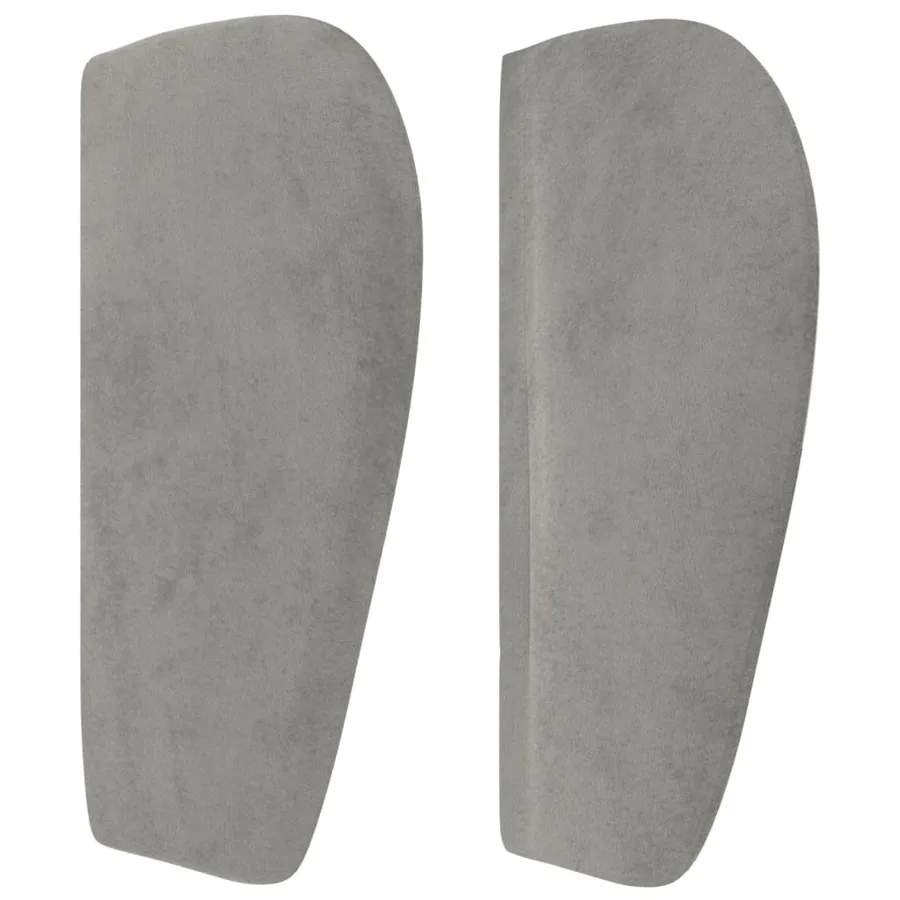 Tête de lit avec oreilles Gris clair 183x23x78/88 cm Velours - 4