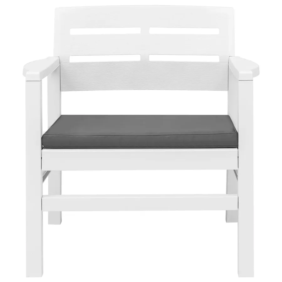 Salon de jardin 3 pcs Plastique Blanc - 3