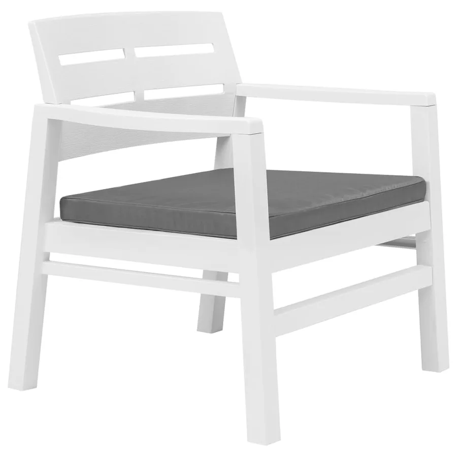Salon de jardin 3 pcs Plastique Blanc - 4