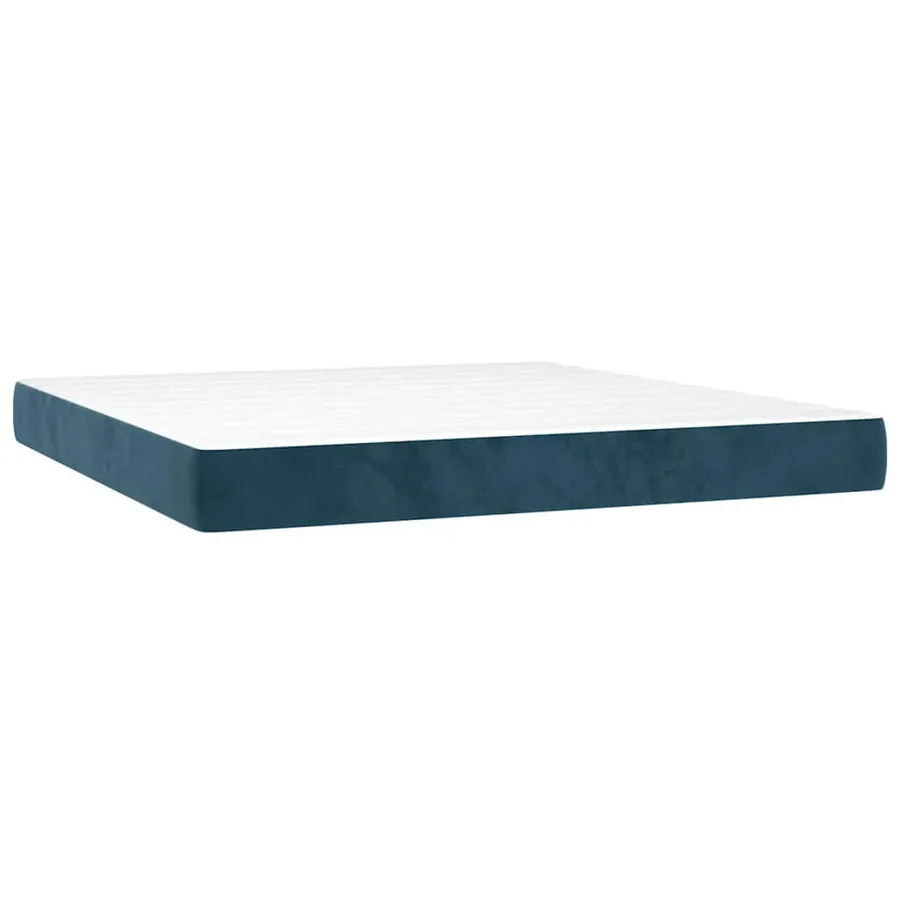 Sommier à lattes de lit avec matelas LED Bleu foncé 160x200 cm - 6