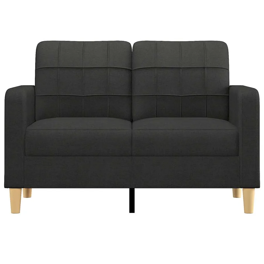 Canapé à 2 places Noir 120 cm Tissu - 3