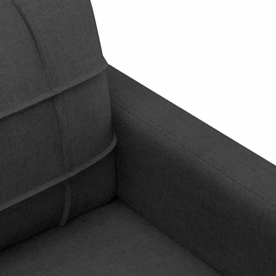 Canapé à 2 places Noir 120 cm Tissu - 6