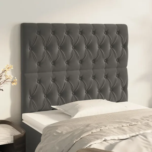 Tête de lit Gris foncé 90x7x118/128 cm Velours