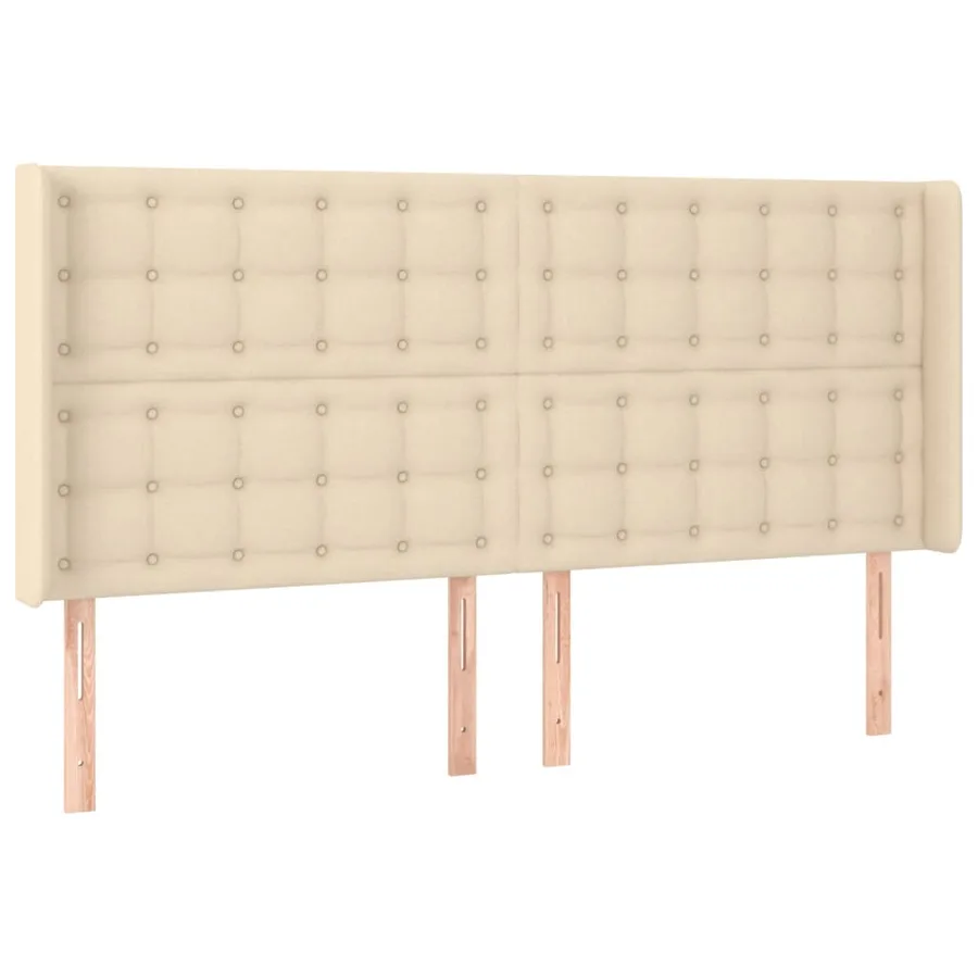 Tête de lit à LED Crème 183x16x118/128 cm Tissu - 3