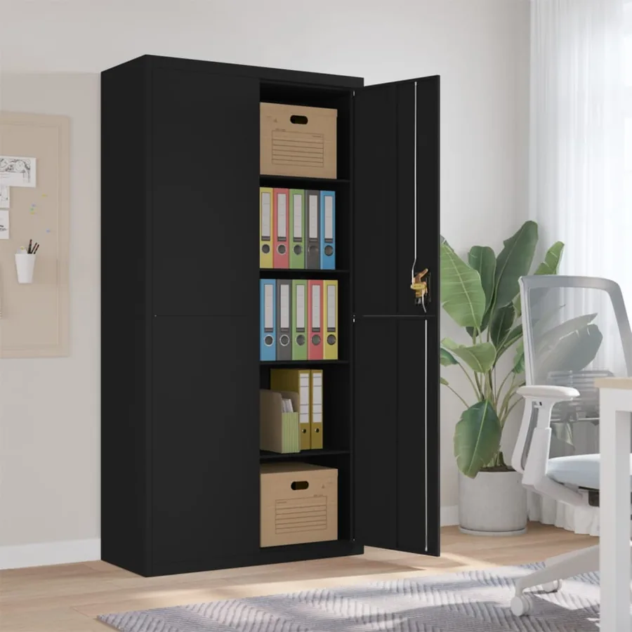 Classeur noir 90x40x180 cm acier