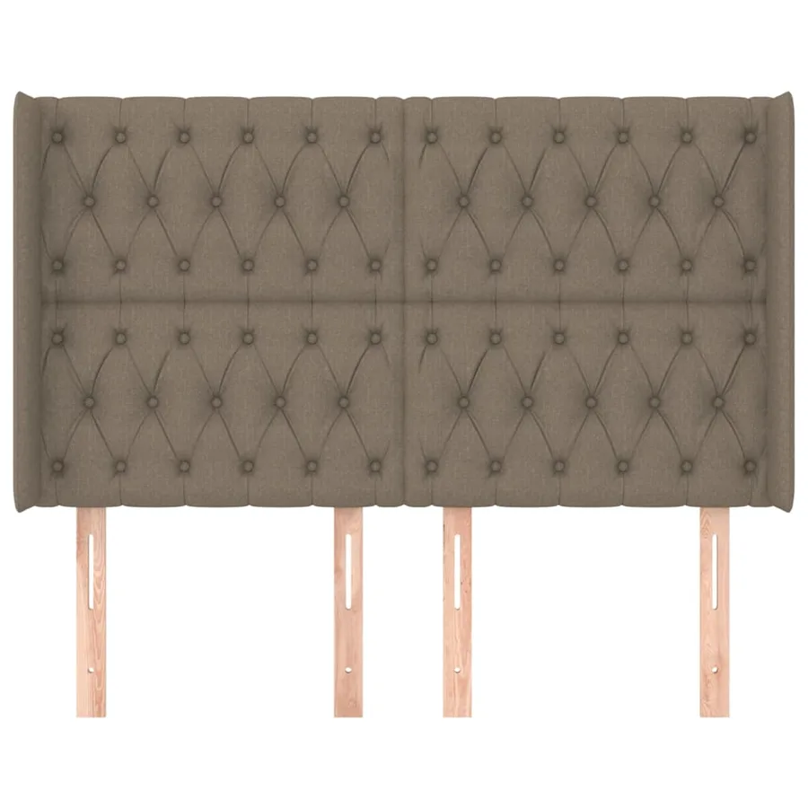 Tête de lit avec oreilles Taupe 163x16x118/128 cm Tissu - 3