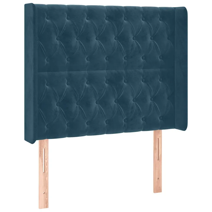 Sommier à lattes de lit matelas LED Bleu foncé 90x200cm Velours - 7