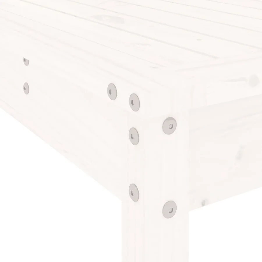 Ensemble de bar de jardin 7 pcs blanc bois de pin massif - 7