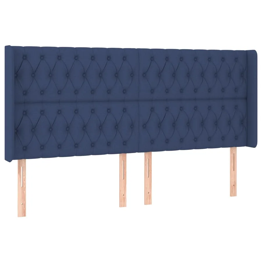 Sommier à lattes de lit matelas et LED Bleu 180x200 cm Tissu - 7
