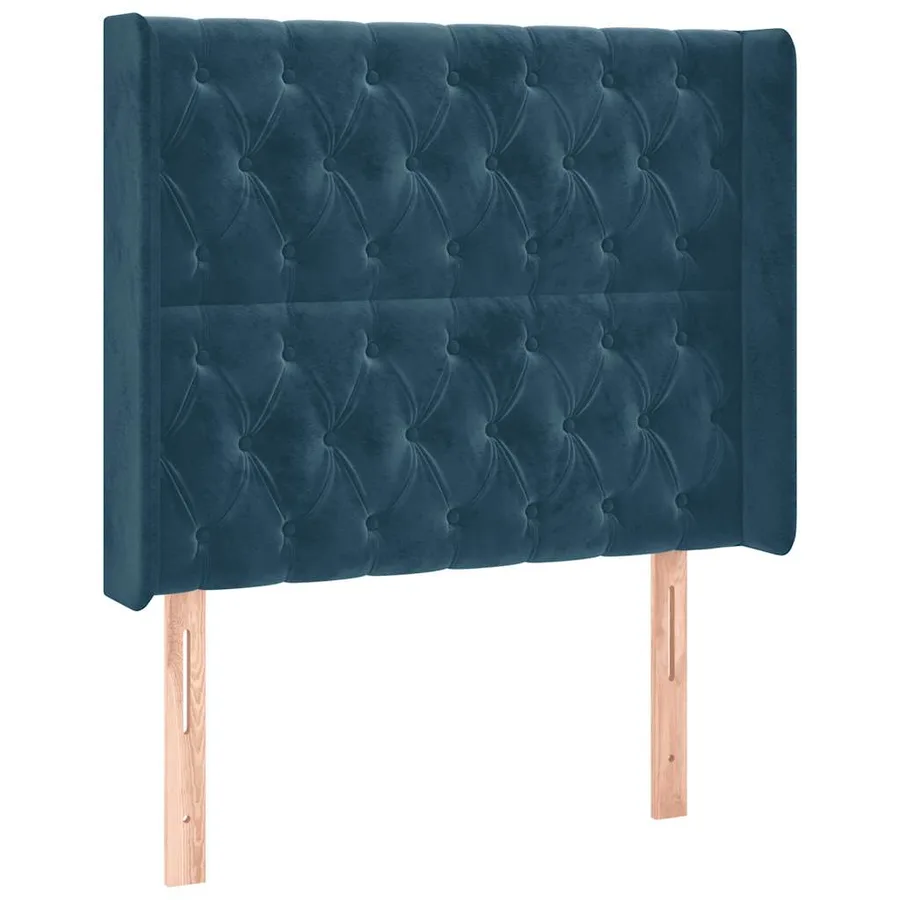 Sommier à lattes de lit matelas LED Bleu foncé 90x190cm Velours - 7