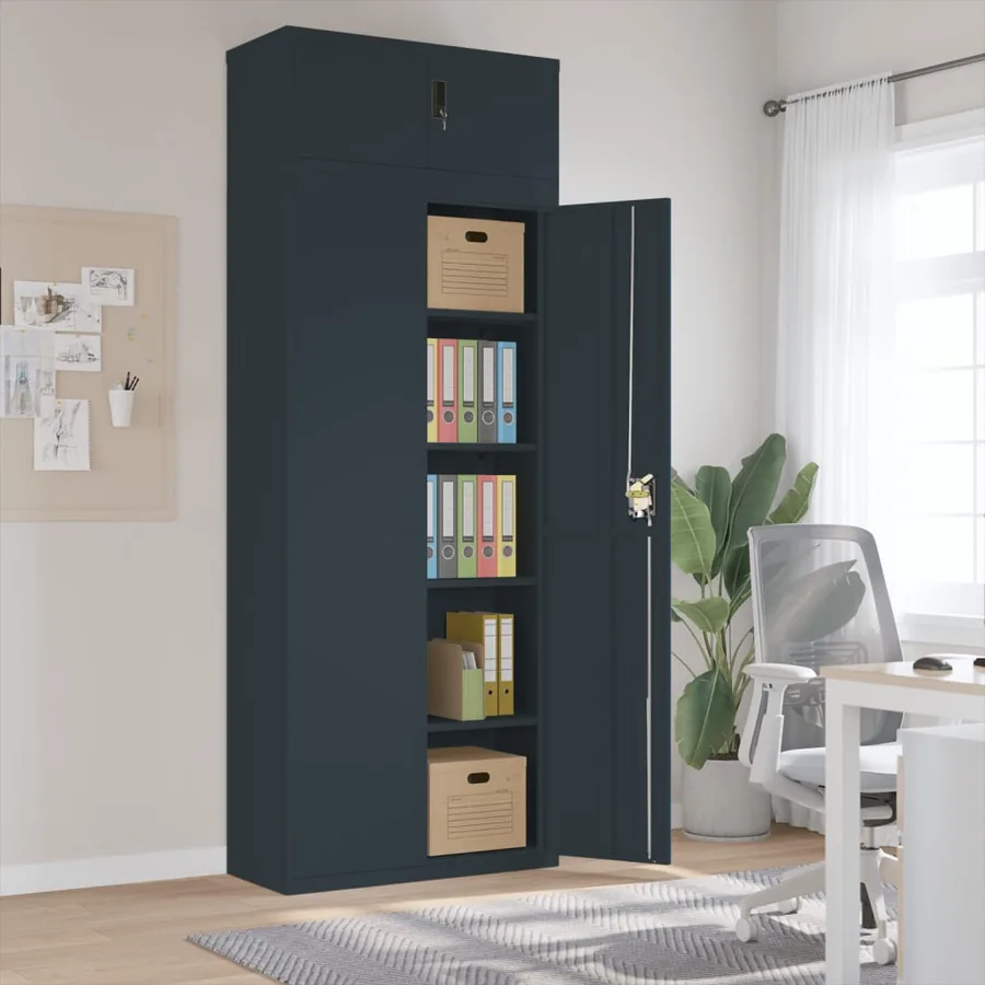 Classeur anthracite 90x40x240 cm acier