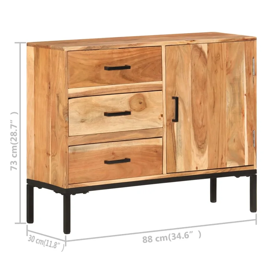 Buffet 88x30x73 cm Bois d'acacia massif - 9