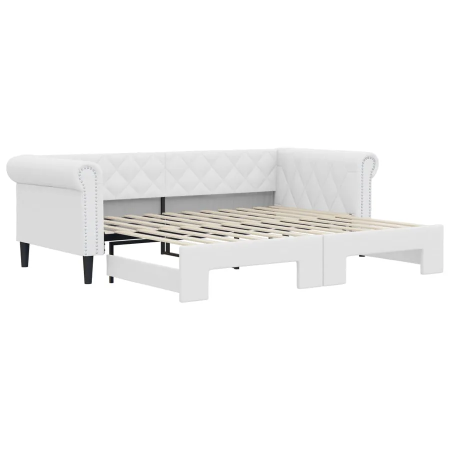Lit de jour avec gigogne sans matelas blanc 90x200 cm - 2