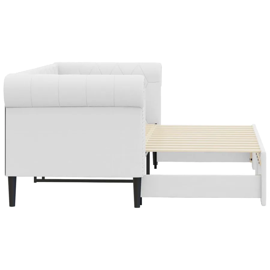 Lit de jour avec gigogne sans matelas blanc 90x200 cm - 4
