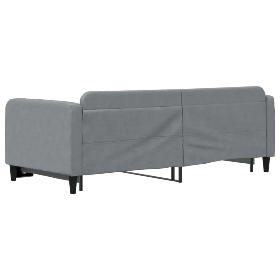 Lit de jour avec lit gigogne gris clair 90x190 cm tissu - 5