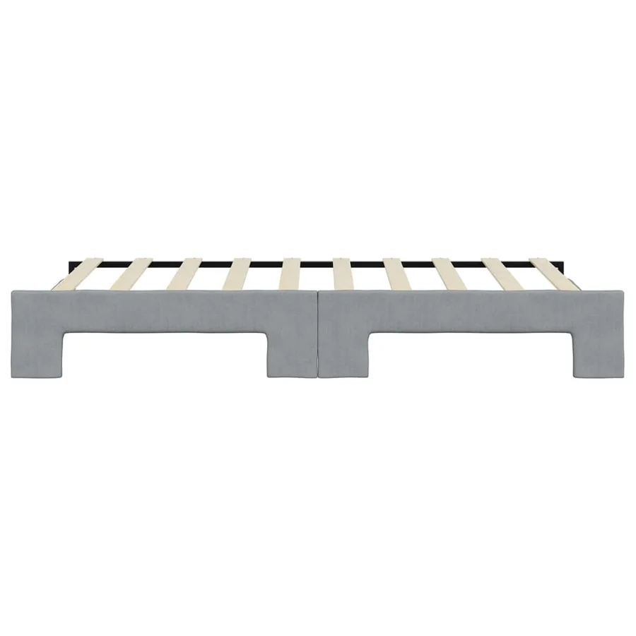 Lit de jour avec lit gigogne gris clair 90x190 cm tissu - 9