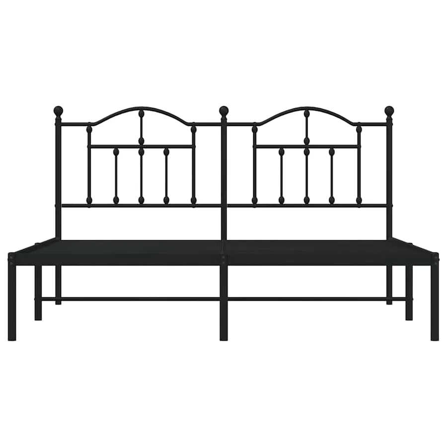 Cadre de lit métal sans matelas avec tête de lit noir 183x213cm - 6
