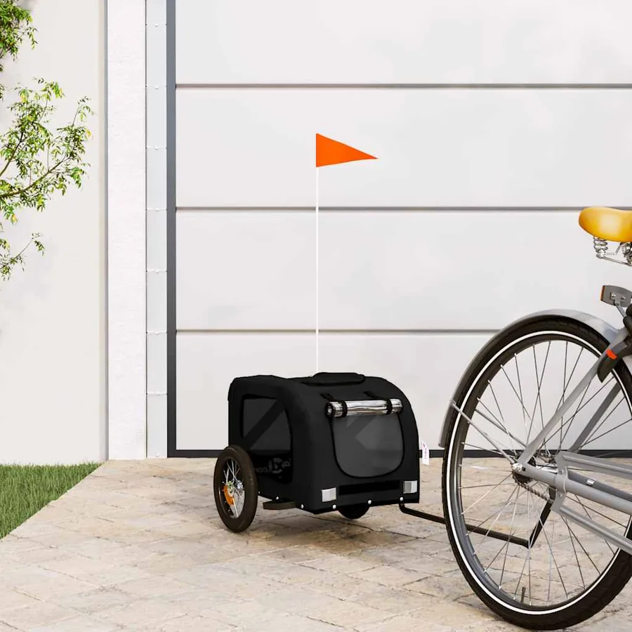 Remorque de vélo pour animaux de compagnie noir